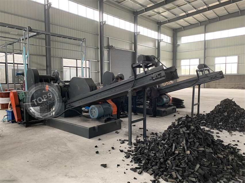 Automatic Waste Tyre To Rubber Blocks Cutting Machine